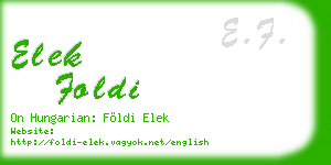 elek foldi business card