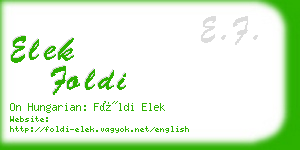 elek foldi business card